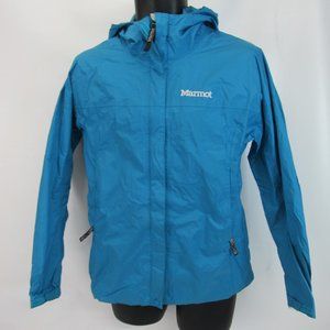 Marmot Nylon Rain Coat Women's Size M Blue Medium Full Zip Jacket Lightweight